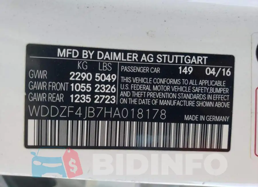 WDDZF4JB7HA018178 Photo# 10