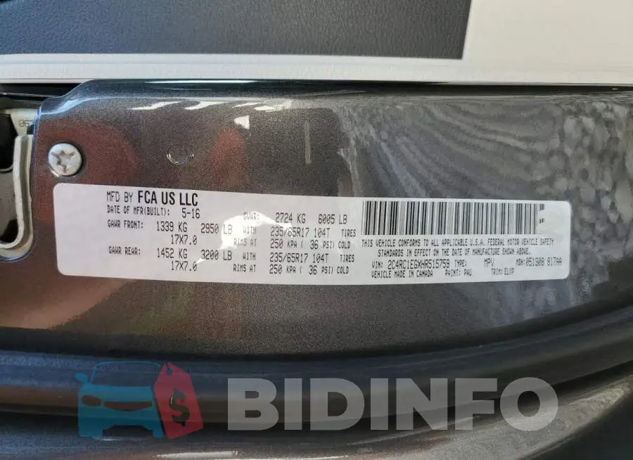 2C4RC1EGXHR515759 Photo# 10
