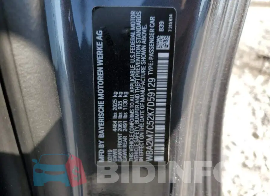 WBA2M7C52K7D59129 Photo# 10