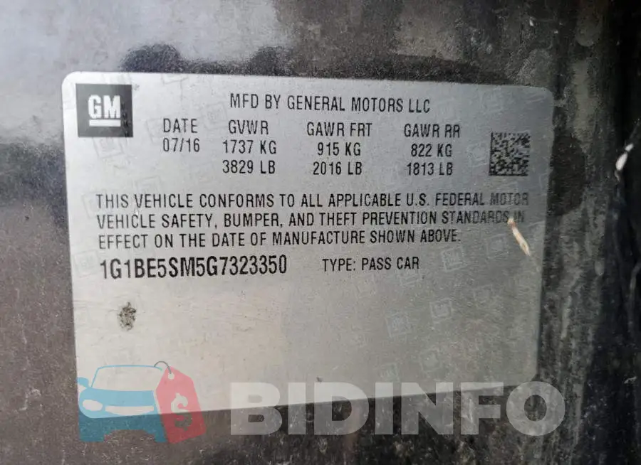 1G1BE5SM5G7323350 Photo# 10