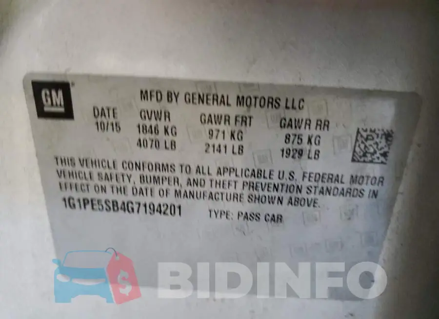 1G1PE5SB4G7194201 Photo# 10