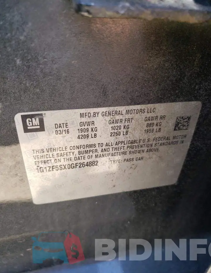 1G1ZF5SX0GF264882 Photo# 10
