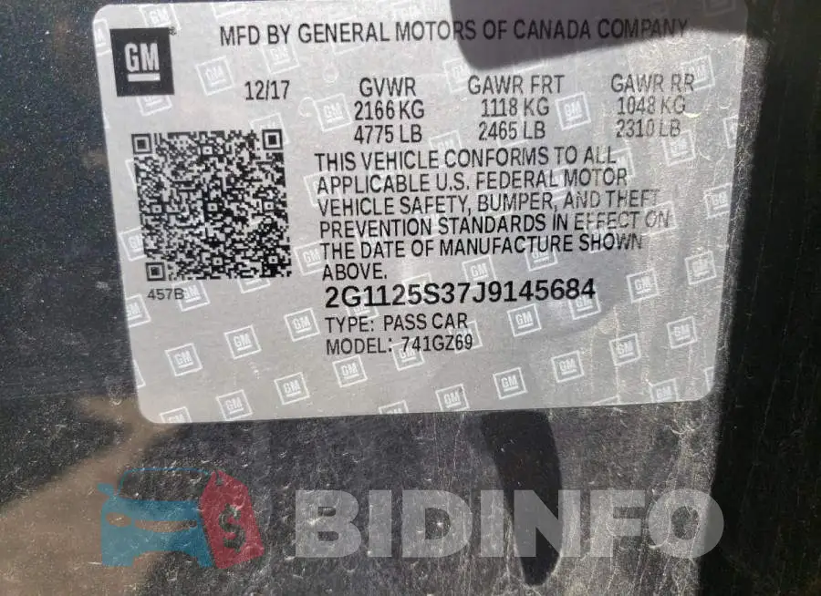 2G1125S37J9145684 Photo# 10