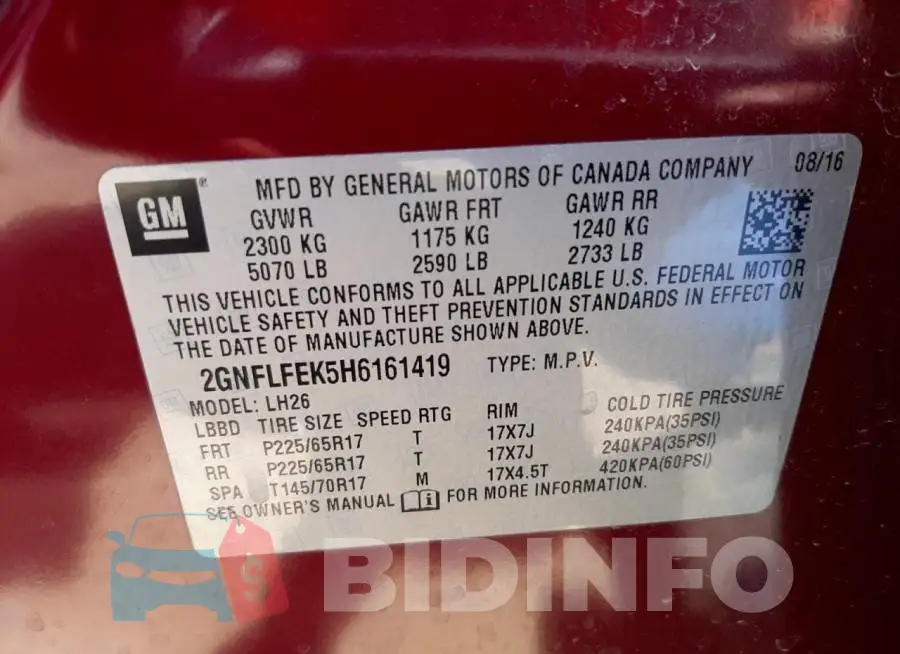 2GNFLFEK5H6161419 Photo# 10