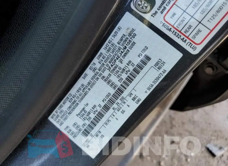 3FADP4EJ4JM108700 Photo# 10