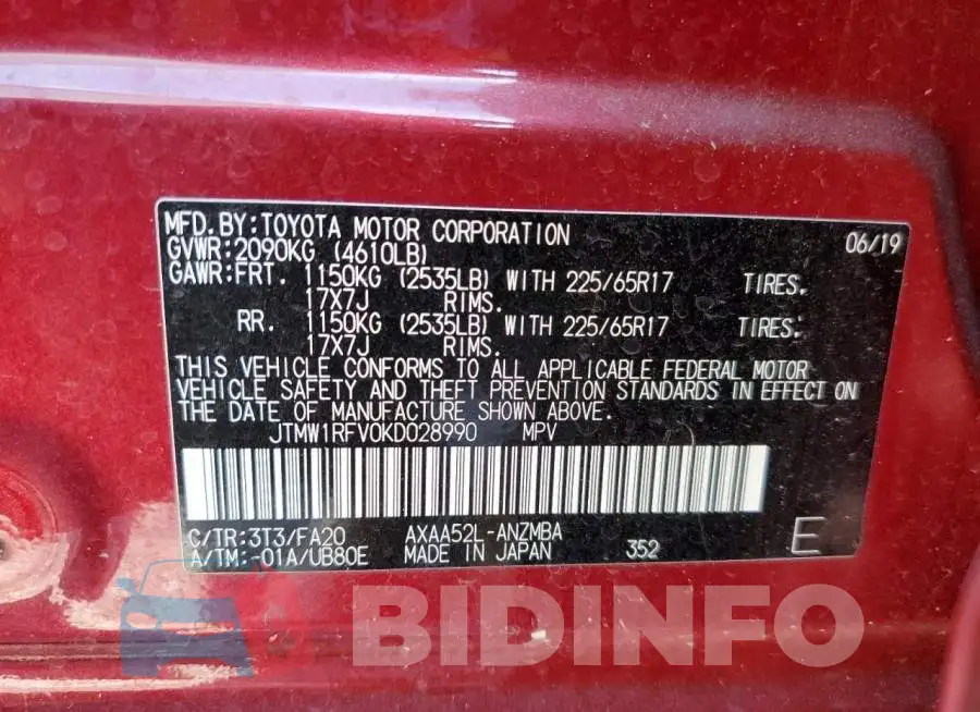 JTMW1RFV0KD028990 Photo# 10