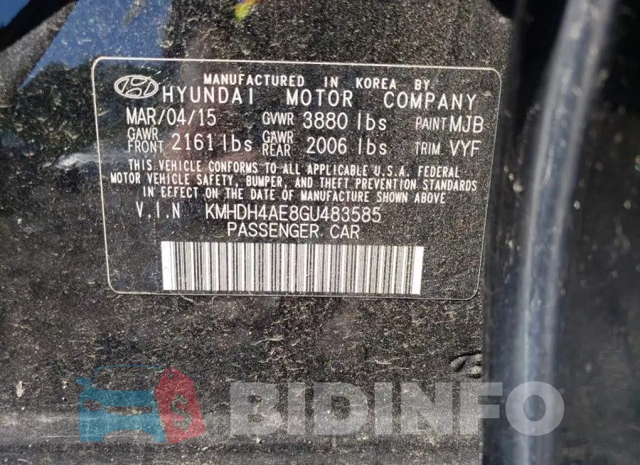 KMHDH4AE8GU483585 Photo# 10