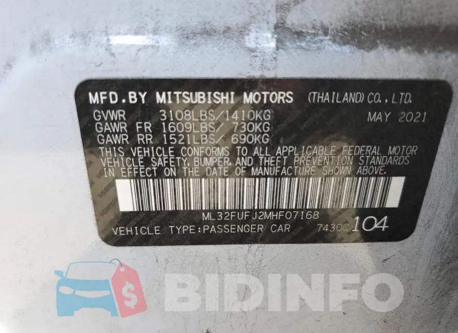 ML32FUFJ2MHF07168 Photo# 10