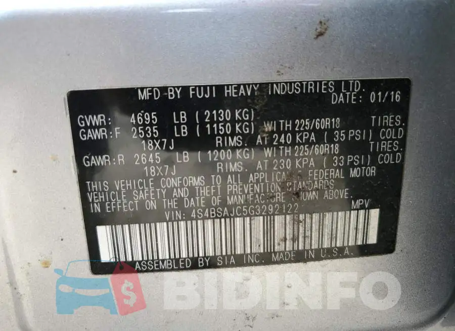4S4BSAJC5G3292122 Photo# 10
