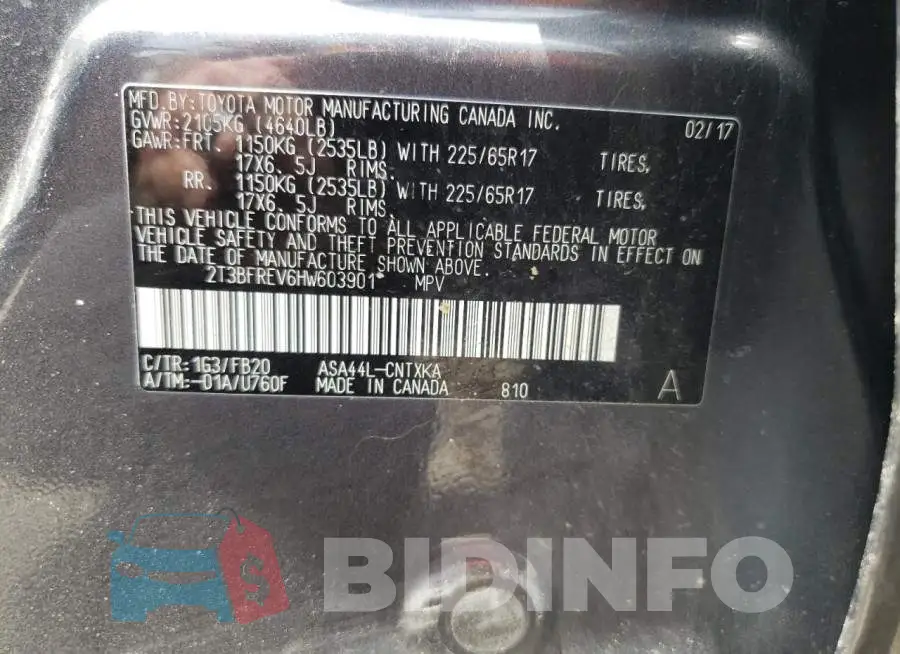 2T3BFREV6HW603901 Photo# 10
