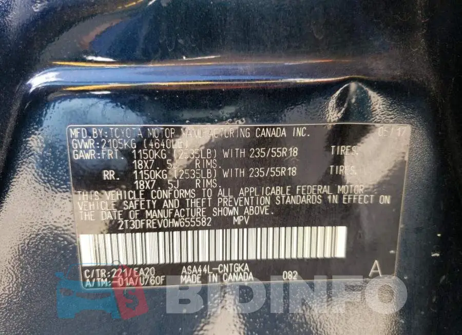 2T3DFREV0HW655582 Photo# 10