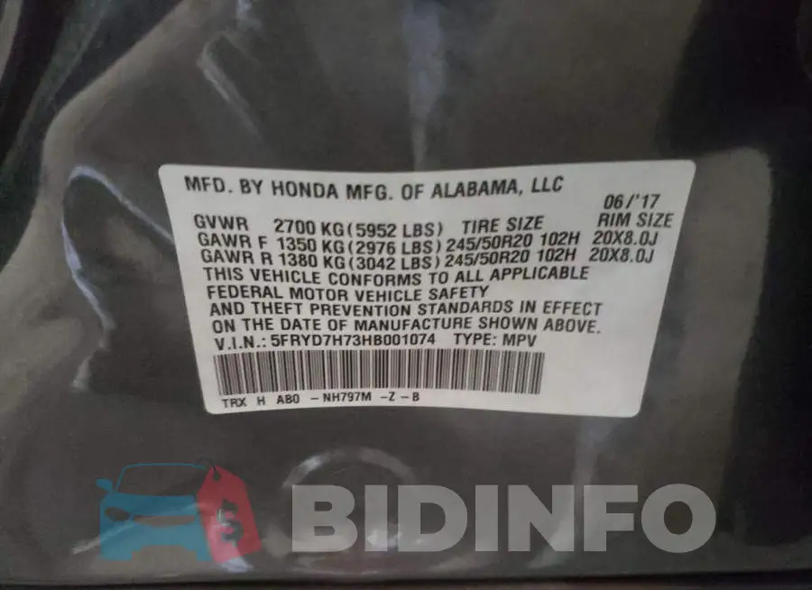 5FRYD7H73HB001074 Photo# 10