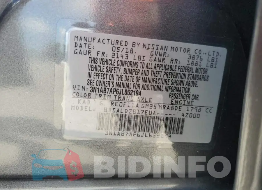 3N1AB7AP6JL652194 Photo# 10