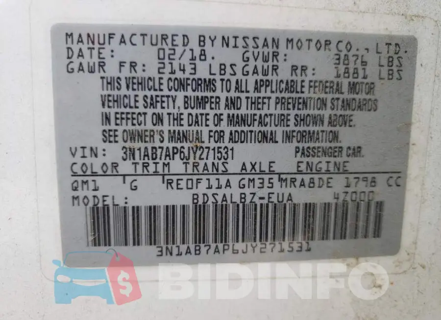 3N1AB7AP6JY271531 Photo# 10