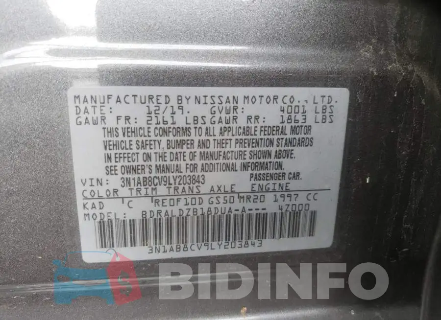 3N1AB8CV9LY203843 Photo# 10