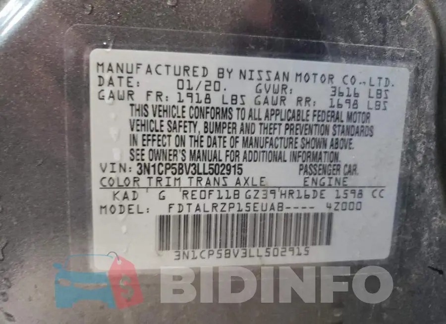 3N1CP5BV3LL502915 Photo# 10