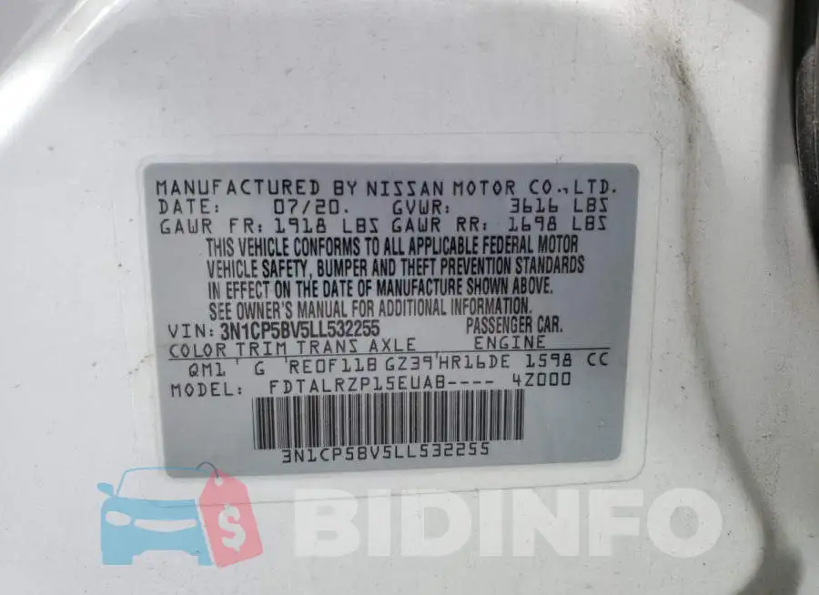 3N1CP5BV5LL532255 Photo# 10
