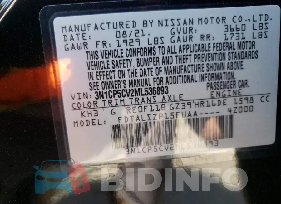 3N1CP5CV2ML536893 Photo# 10