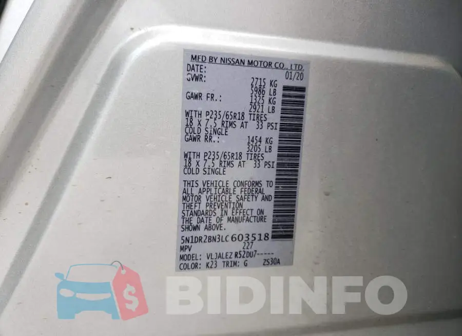 5N1DR2BN3LC603518 Photo# 10
