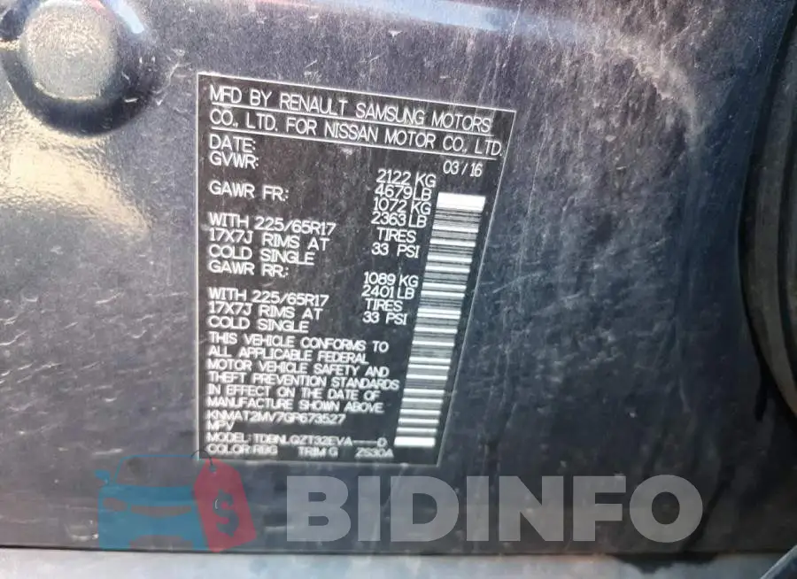 KNMAT2MV7GP673527 Photo# 10