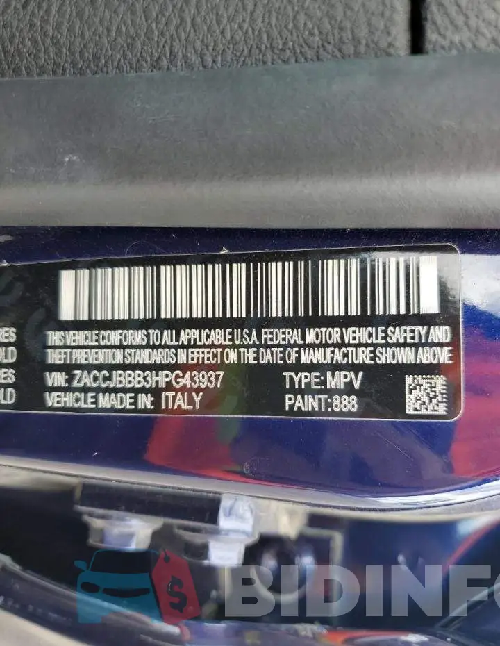 ZACCJBBB3HPG43937 Photo# 10