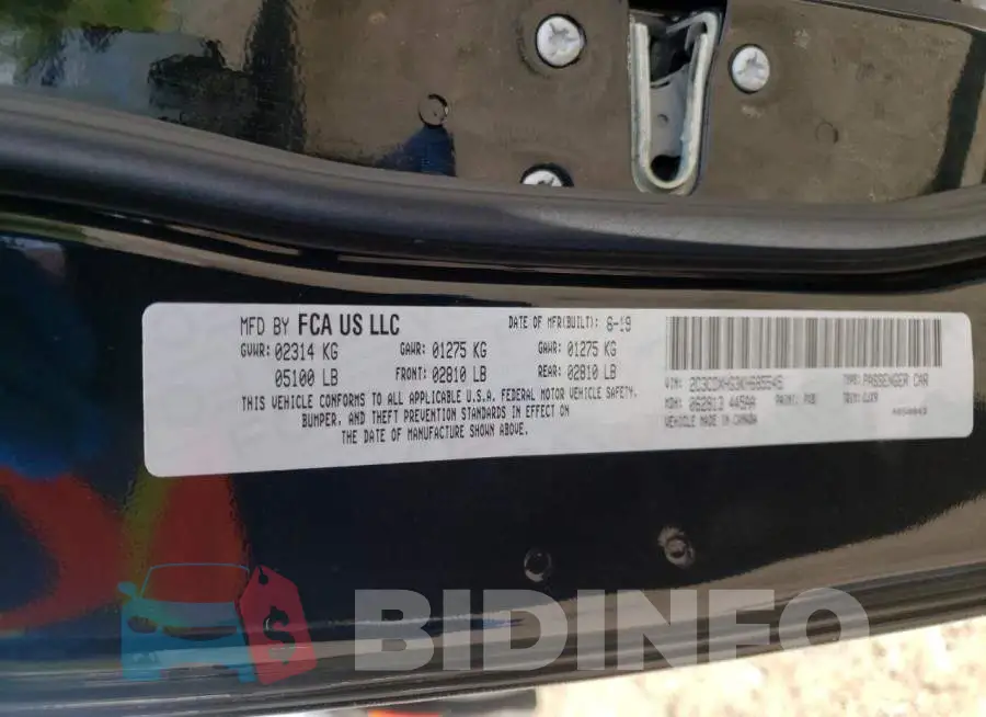 2C3CDXHG3KH685545 Photo# 10