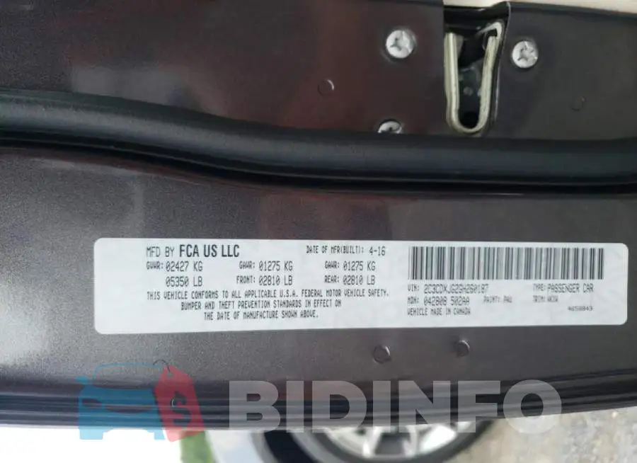 2C3CDXJG2GH260187 Photo# 10