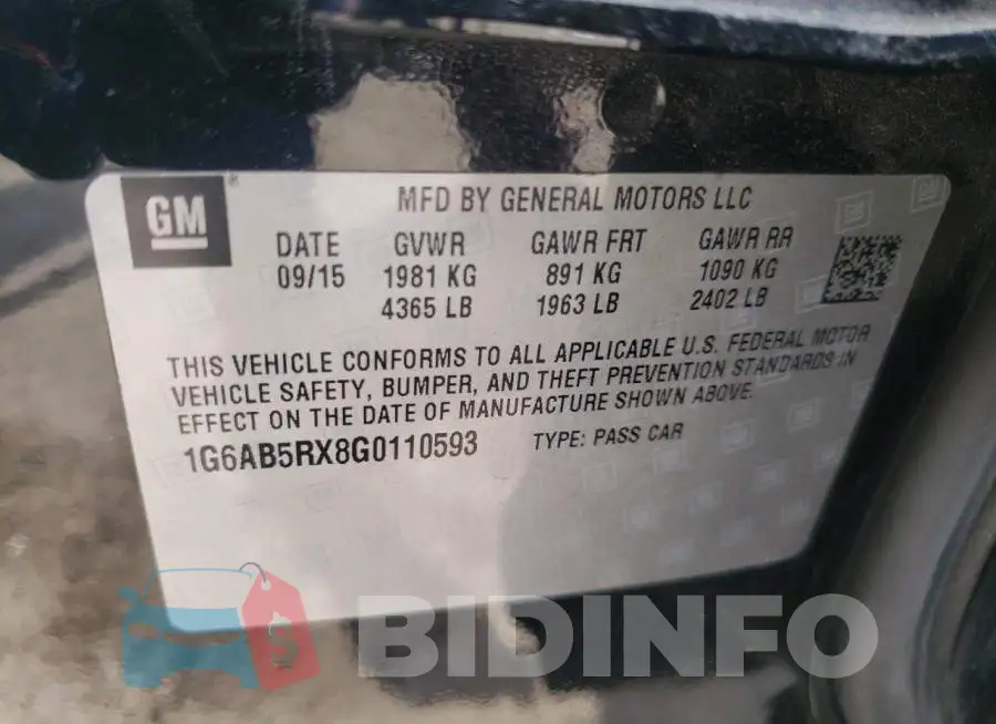 1G6AB5RX8G0110593 Photo# 10