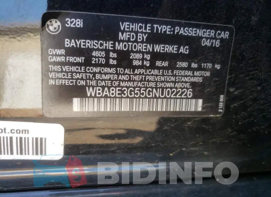 WBA8E3G55GNU02226 Photo# 10