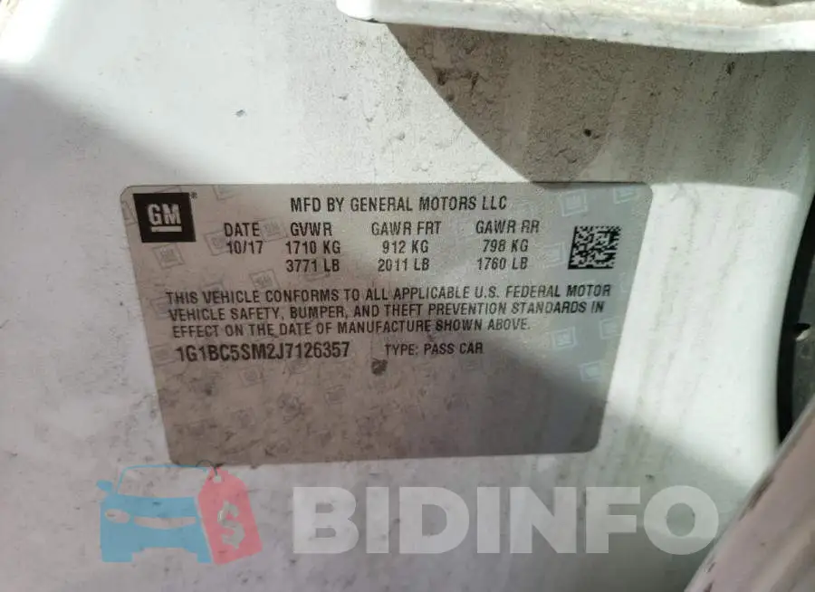 1G1BC5SM2J7126357 Photo# 10