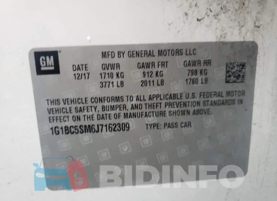 1G1BC5SM6J7162309 Photo# 10