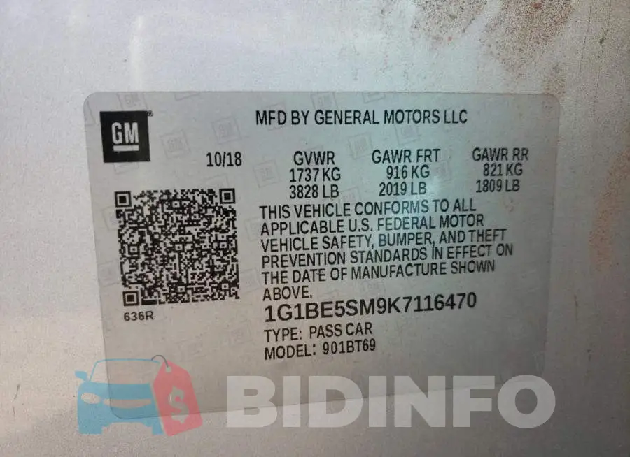 1G1BE5SM9K7116470 Photo# 10