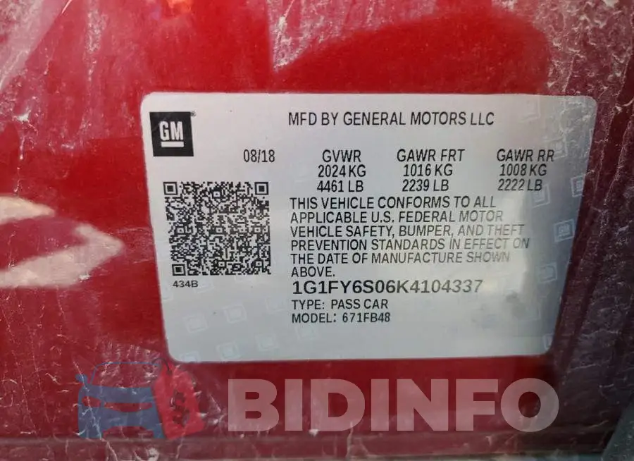 1G1FY6S06K4104337 Photo# 10
