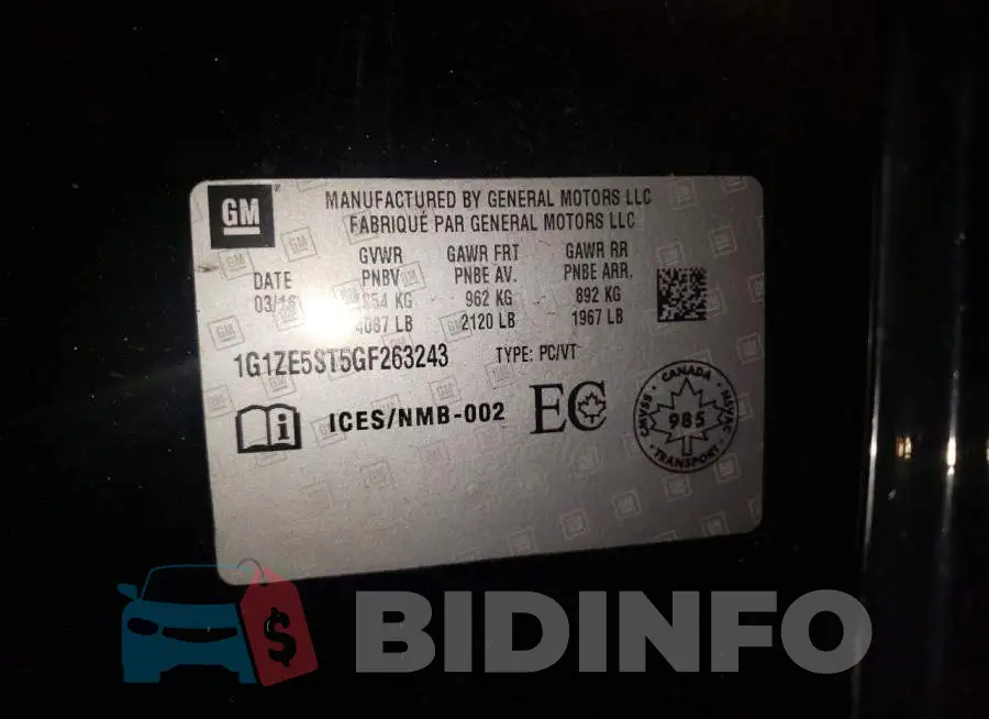 1G1ZE5ST5GF263243 Photo# 10