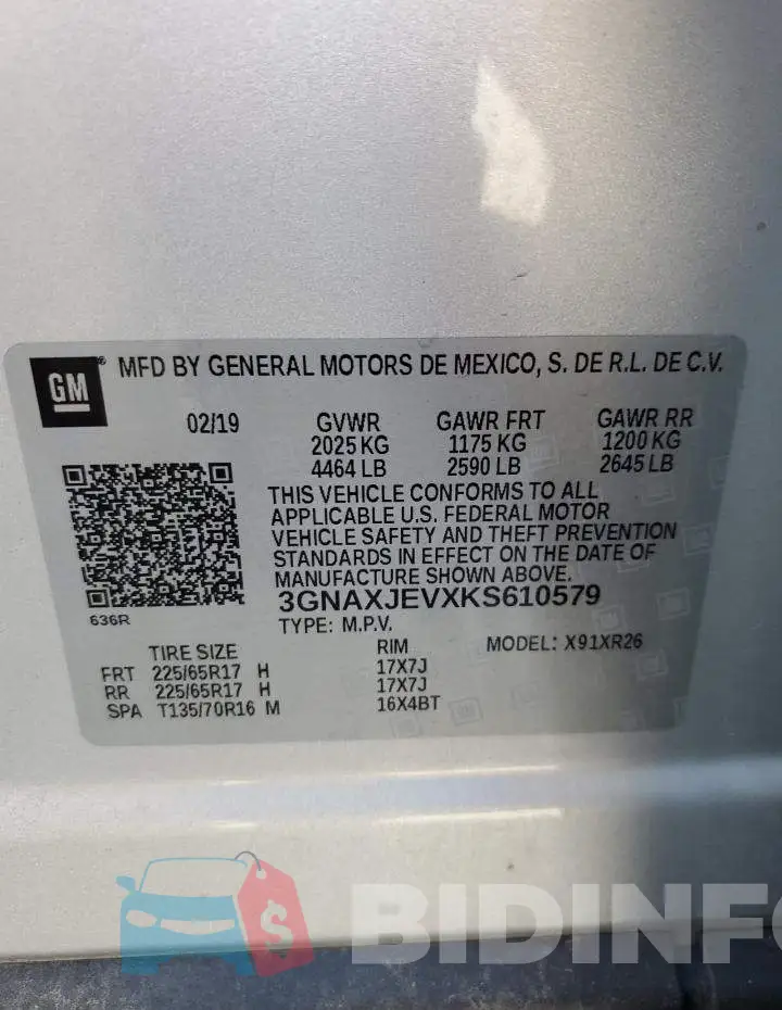 3GNAXJEVXKS610579 Photo# 10