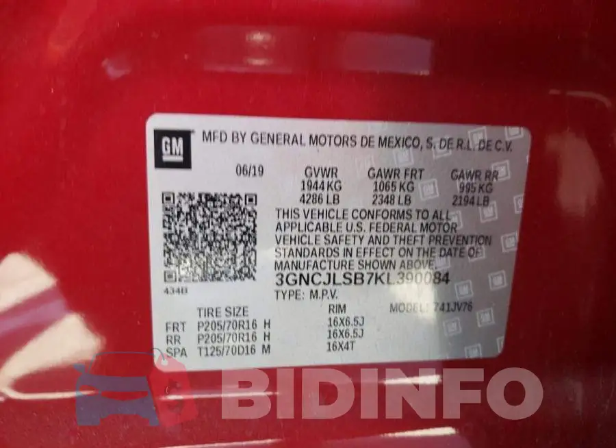 3GNCJLSB7KL390084 Photo# 10