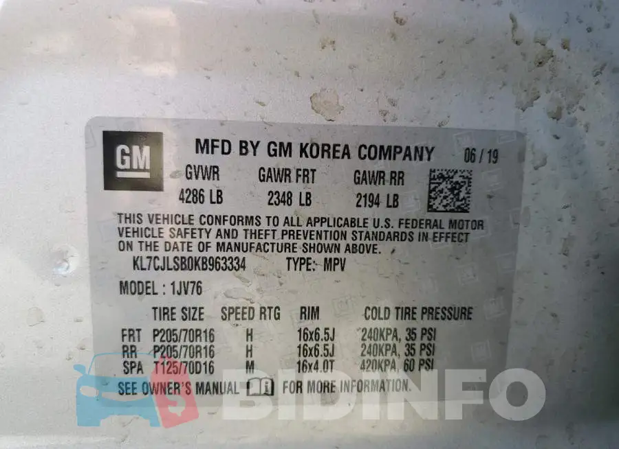 KL7CJLSB0KB963334 Photo# 10