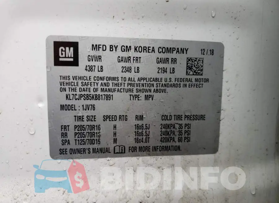 KL7CJPSB5KB817891 Photo# 10