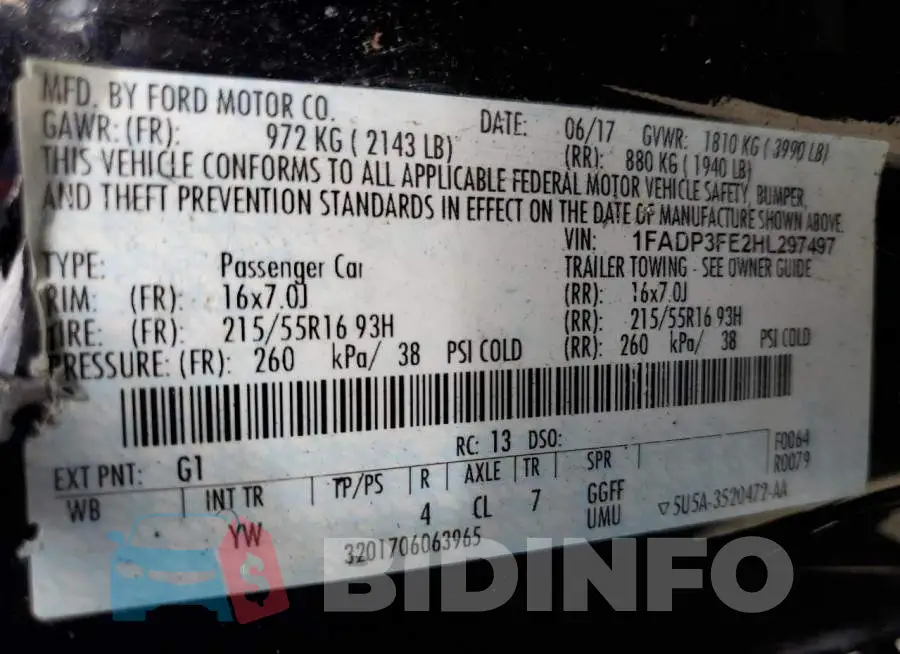 1FADP3FE2HL297497 Photo# 10
