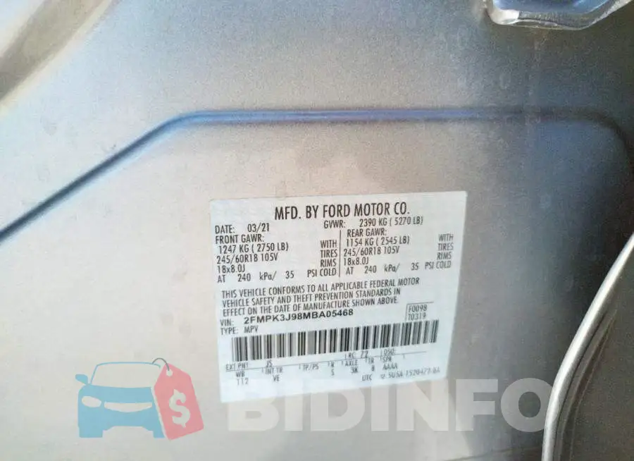 2FMPK3J98MBA05468 Photo# 10