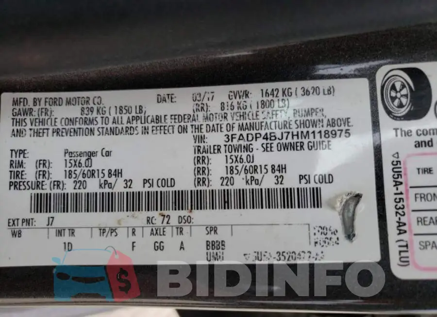 3FADP4BJ7HM118975 Photo# 10