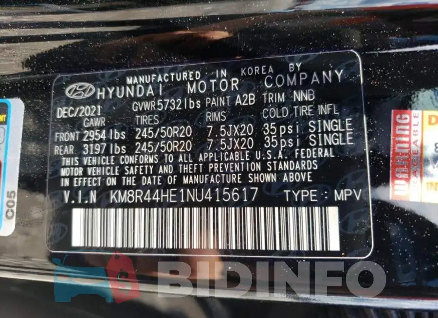 KM8R44HE1NU415617 Photo# 10
