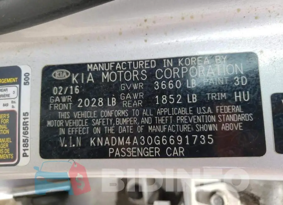 KNADM4A30G6691735 Photo# 10