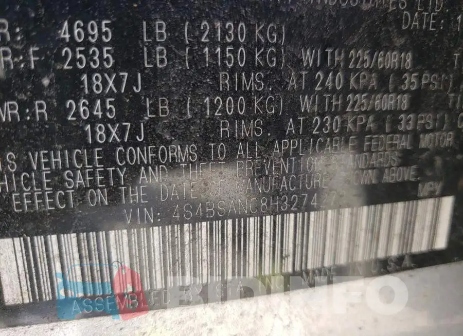 4S4BSANC8H3274273 Photo# 10