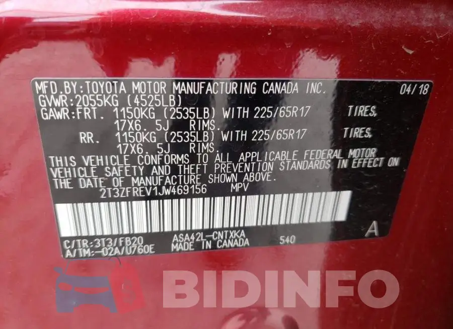 2T3ZFREV1JW469156 Photo# 10