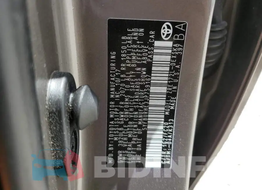 5YFBURHE3JP759167 Photo# 10
