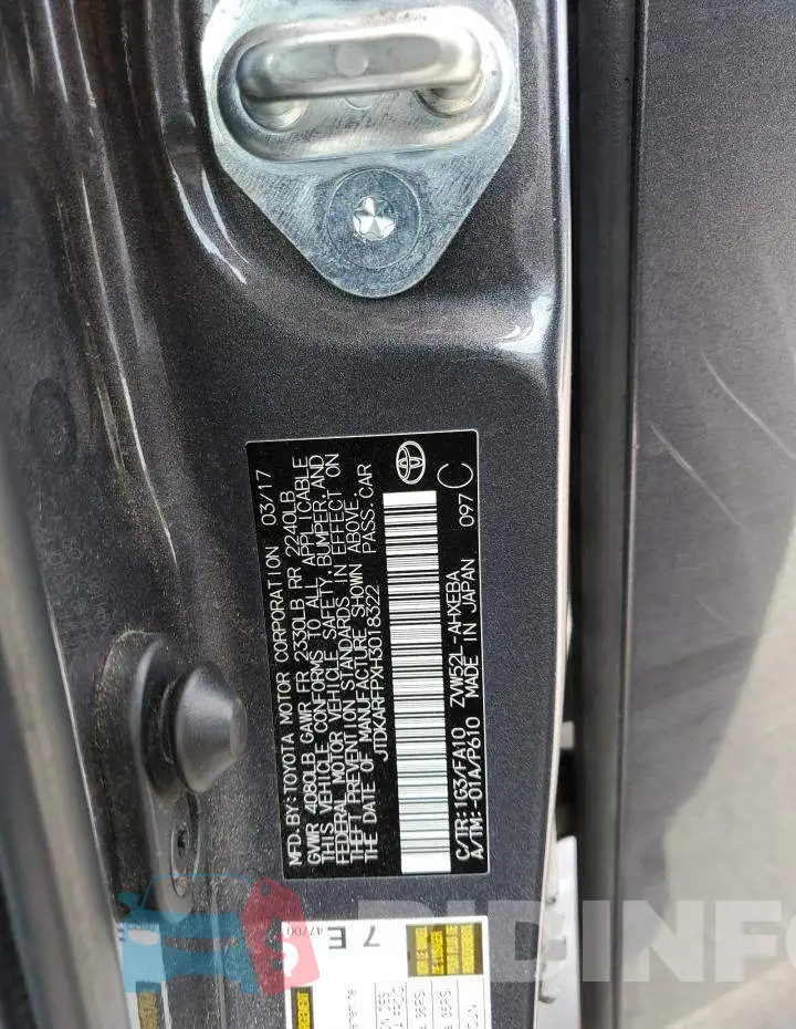 JTDKARFPXH3018322 Photo# 10