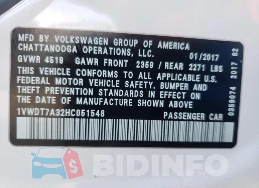 1VWDT7A32HC051548 Photo# 10