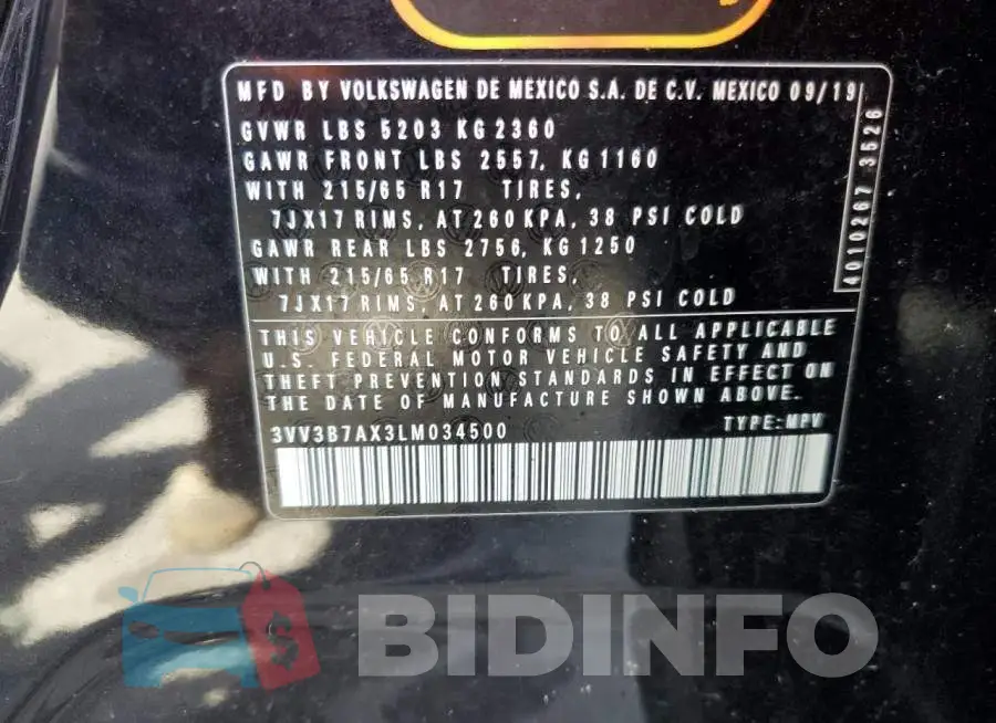 3VV3B7AX3LM034500 Photo# 14