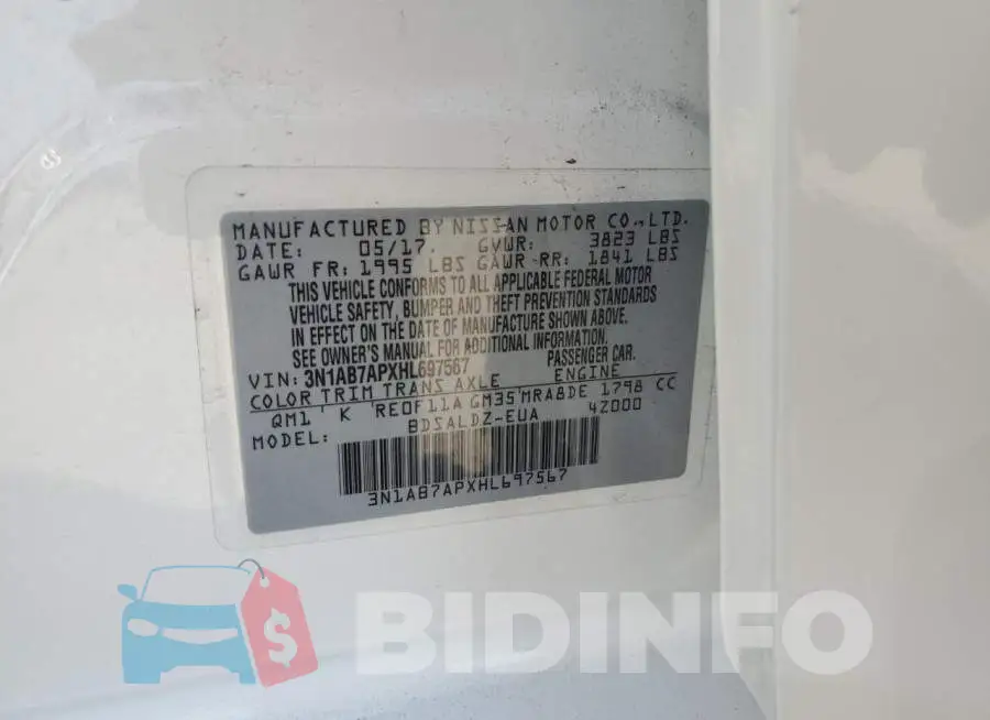 3N1AB7APXHL697567 Photo# 10